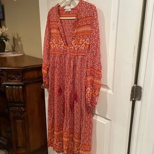 Bohemian Floral Long Sleeve Dress